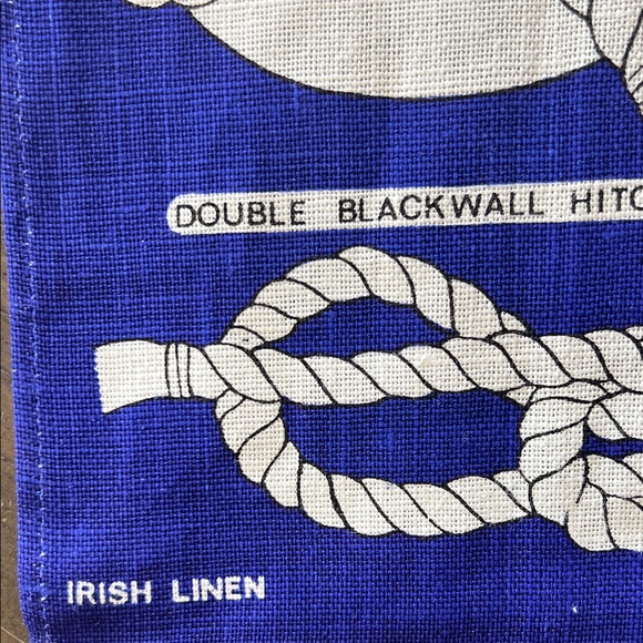 Ulster Nautical Rope Pattern Tea Towel - Vintage Irish linen - Picture 3 of 7